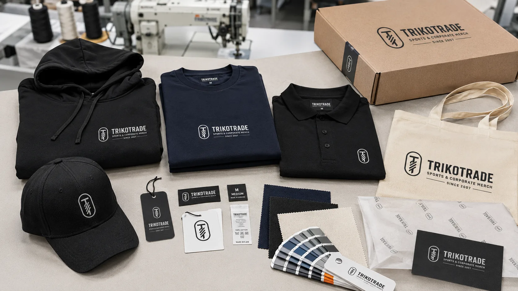 Брендований одяг, пакування, бірки та матеріали TRIKOTRADE
